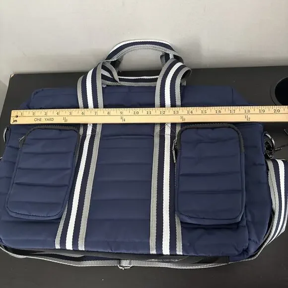 Think Royln The Highlander Duffel Bag w/ Trolly Sleeve Navy Blue NEW With Tags - Picture 8 of 9